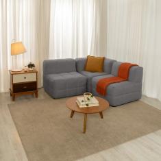 Sofá Guldi Popup com 2 Módulos Centrais e Canto Linho Cinza