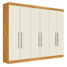Guarda Roupa Casal 6 Portas 4 Gavetas - Alba-peroba/off White - Made Marcs