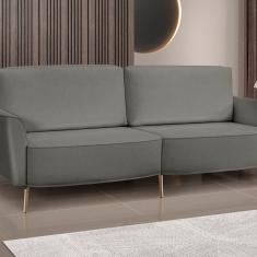 Sofá Vênus 200 Cm Veludo Cinza