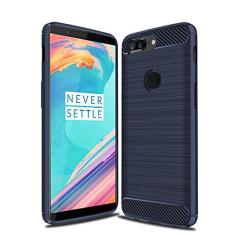 Capa para OnePlus 5T, capa de material de fibra de carbono, macia, antiderrapante, antiimpressões digitais, capa totalmente protetora para OnePlus 5T
