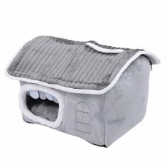 Casa de Gato Com Isolamento Quente, Cama Interna Macia Removível e Lavável Com Decoração de Material de Esponja para Animais de Estimação Pequenos e Médios, Conforto Aprimorado,
