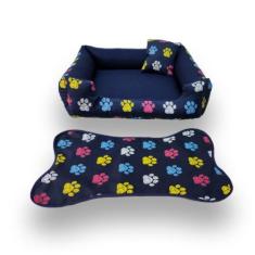 caminha pra dog cama cachorro médio até 12kg cama 60x60cm +tapete pra 
