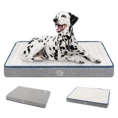 EMPSIGN Cama de cachorro impermeável para almofada de gaiola reversível fresca e quente, camas para animais de estimação com capa lavável e removível, tapetes de dormir para cães grandes, médios e pequenos