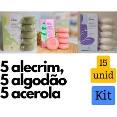 Kit 3 caixas de sabonete Alecrim, Algodão e acerola - Total 15 unidade