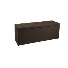Recamier Sofá Baú Madrid 1,40 Cm Suede Marrom