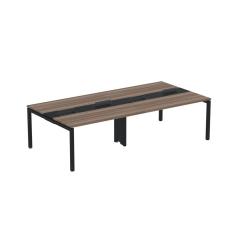 Mesa De Plataforma Dupla Para 4 Pessoas Corporativa 140x140-4p Pdc14-14-4p Walnut-preto
