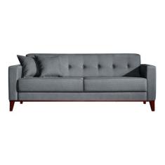 Sofá 3 lugares Kivik Linho Botonê Cinza - Keva