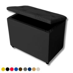 Puff baú Material Sintético retangular organizador porta objetos - Mel