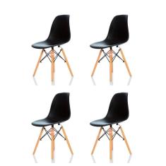 Conjunto 4 Cadeiras Charles Eames Eiffel DSW Preta