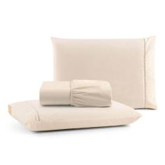 Jogo De Lençol Casal Mirante 100% Algodão 3 Peças - Palha