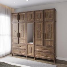 Guarda-Roupa Casal com Espelho 10 Portas Rio Branco - Rodmóveis