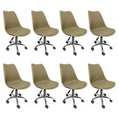 Kit 8 Cadeiras Escritório Secretária Decorativa Eames Chicago - Espres