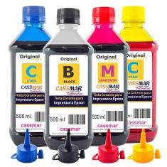 Kit Tinta Epson impressora L355 L365 L375 L395 CMYK 4x500ml
