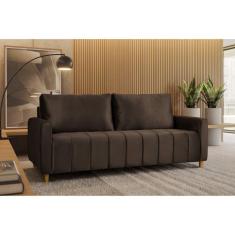 Sofá Amelie 3 Lugares em Suede Yescasa    Marrom