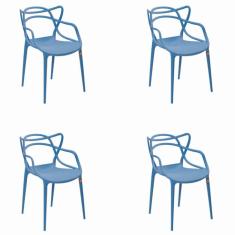 Conjunto com 4 Cadeiras Allegra Azul