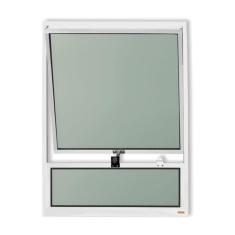 Janela de Alumínio Maxim-Ar com Bandeira 80x60cm Vidro Mini Boreal Plus Brimak Branco