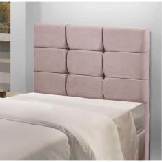 Cabeceira Estofada Cama Box Solteiro 0.90 Julia Veludo Speciale Home Rose