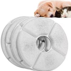 Refil Filtro 4 Unidades Carvao Ativado Fonte Agua Gato Cachorro Pet Bebedouro Limpa Potavel