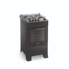Fogão 4 Bocas Atlas Mônaco Top com Acendimento Automático e Forno 50L Preto Bivolt