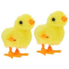 2 Pintinho Amarelinho Divertido De Pelúcia A Corda Infantil - LIVESTOC