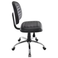 Cadeira Giratória Base Cromada Linha Office Gomada Preto - Design Offi