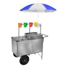 Carrinho de Raspadinha com Rodas Pneumáticas  e Guarda Sol - Cefaz