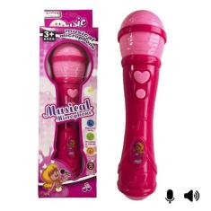 Microfone Infantil Rosa Voz De Verdade Toca Musica Brinquedo - Microfo