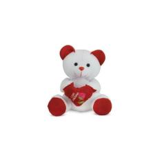 Urso De Pelúcia Com Coração Vermelho 25 Cm Antialérgico - Ctx