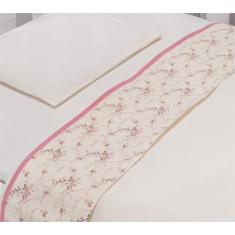 Jogo de Lençol de Berço Americano para Bebê Menina 3 Peças 100% Algodã