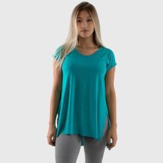 Blusa Diluxo Sobre Legging Azul, Feminino, P, Azul