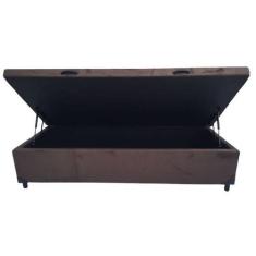 Cama Box Baú Solteiro Suede Marrom - Imperium do Sono