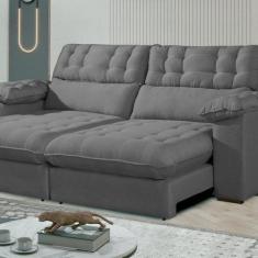 Sofá Retrátil e Reclinável Barcelona 230 Cm Veludo com Molas Ensacadas