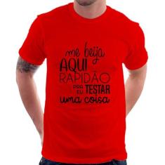 Camiseta Me beija aqui rapidão - Foca na Moda, Vermelho, M