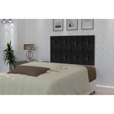 Painel De Cama Box Botão Solteiro 0,90 Elegance Cor Preto