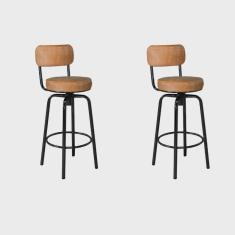 Conjunto 02 Banquetas Giratória em Aço Capadócia Yescasa