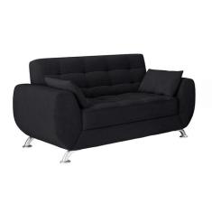 Sofá 2 Lugares Larissa Suede Preto - Modern