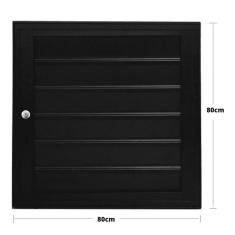 Porta Alçapão Alumínio Preto Venezianas Ventiladas Linha