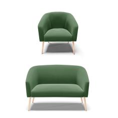 Kit 01 Namoradeira 02Lug E 01 Poltrona Stella Verde Natural