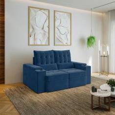 Sofá Retrátil Reclinável 3 Lugares 180cm Porta Copos e USB Embaúba Ext