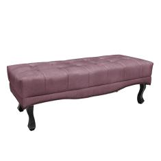 Recamier Decorativo 90cm Loewe Veludo Pés de Madeira Uva - Gran Belo