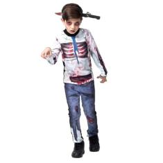 Fantasia de Zumbi Infantil Luxo C/ Tiara Faca Walking Dead Morto Vivo 