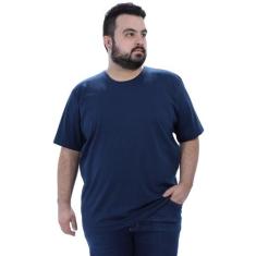 Camiseta Plus Size Lisa Masculina Básica Algodão Marinho - Anistia