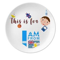 Prato de porcelana I Am From Fiji Jantar Redondo Prato Boy Man