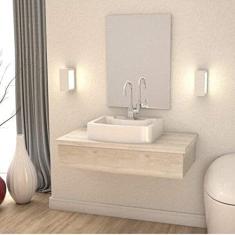 Bancada para Banheiro 80cm com Cuba Aria RT41 800w Metrópole Compace Snow