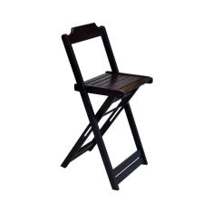 Banqueta Bistrô Dobrável De Madeira Maciça - Tabaco - Marrom