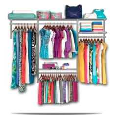 Roupeiro aramado quarto pequeno closet feminino solteiro 2,20 BR