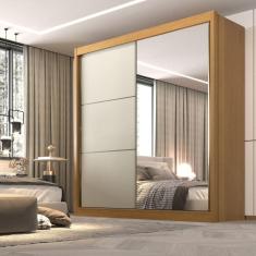 Guarda Roupa Casal 2 Portas 6 Gavetas 100% MDF Coliseu Cinamomo/Off White