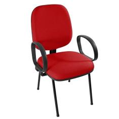 Cadeira Diretor Fixa Estofada com Braço Corsa Diretor Vermelho