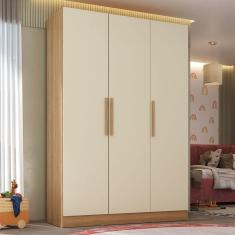 Guarda-roupa Infantil 200x136cm 3 Portas Oliver Yescasa Olmo Italiano