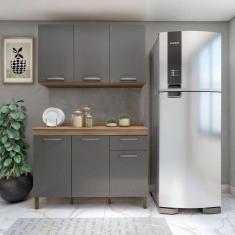 Cozinha Completa 2 Peças 6 Portas 1 Gaveta Suprema Yescasa Cinamomo/Grafite